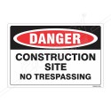Construction Site No Trespassing Construction Safety Label| Protector FireSafety
