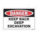 Keep Back Deep Excavation Construction Safety Label| Protector FireSafety