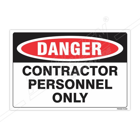 Contractor Personnel Only Construction Safety Label| Protector FireSafety