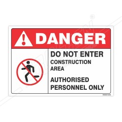 Do Not Enter Construction Safety Label| Protector FireSafety