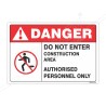Do Not Enter Construction Safety Label| Protector FireSafety