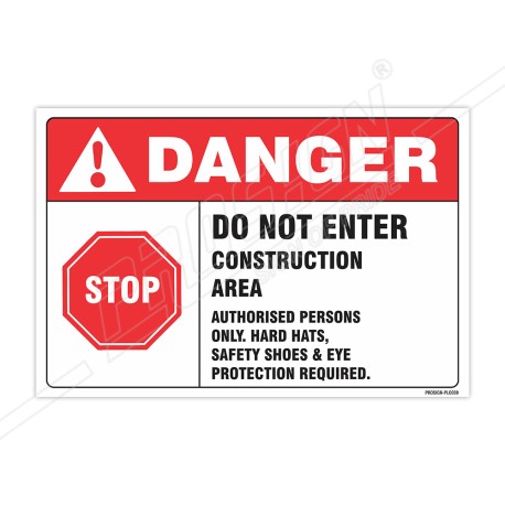 Do Not Enter Construction Safety Label| Protector FireSafety