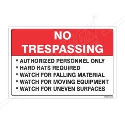 No Trespassing Construction Safety Label| Protector FireSafety