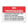 No Trespassing Construction Safety Label| Protector FireSafety