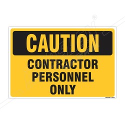 Contractor Personnel Only Construction Safety Label| Protector FireSafety