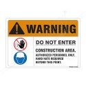 Do Not Enter Construction Safety Label| Protector FireSafety