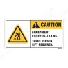 Equipment Exceeds 7S LBS Construction Safety Label| Protector FireSafety