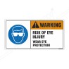 Risk Of Eye Injury Construction Safety Label| Protector FireSafety