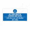 Food Must Be Covered And Dated English And Hindi Prohibition Sign| Protector FireSafety