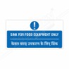 Sink For Food Equipment Only Prohibition Sign| Protector FireSafety