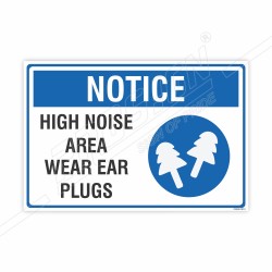 High Noise Area Wear Ear Plugs Mandatory Sign| Protector FireSafety