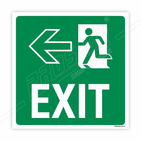 Exit With Left Side Arrow Sign| Protector FireSafety