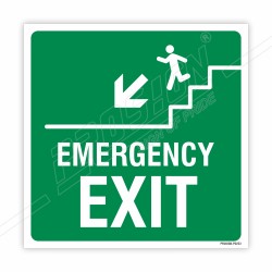 Emergency Exit Stair Down Man With Arrow Direction Sign| Protector FireSafety