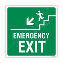 Emergency Exit Stair Down Man With Arrow Direction Sign| Protector FireSafety