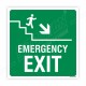 Emergency Exit Stair Down Man With Arrow Direction Sign