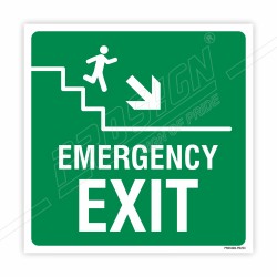 Emergency Exit Stair Down Man With Arrow Direction Sign| Protector FireSafety