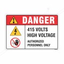 415 volts High Voltage Danger Sign| Protector FireSafety