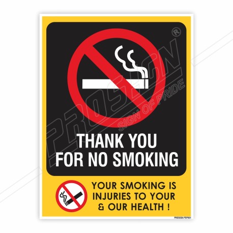 Thank You For No Smoking, No Smoking Posters| Protector FireSafety