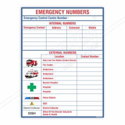 Emergency Number General Safety Poster| Protector FireSafety