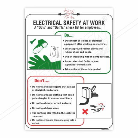 Electrical Safety At Work Electrical Safety Posters| Protector FireSafety