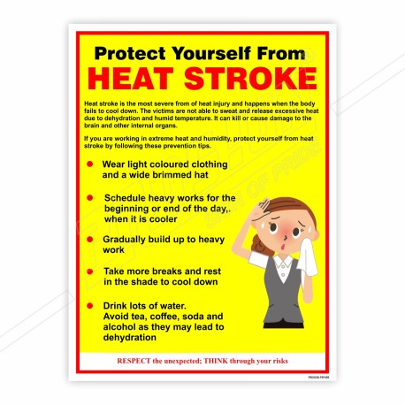 Heat Stroke First Aid Safety Posters| Protector FireSafety