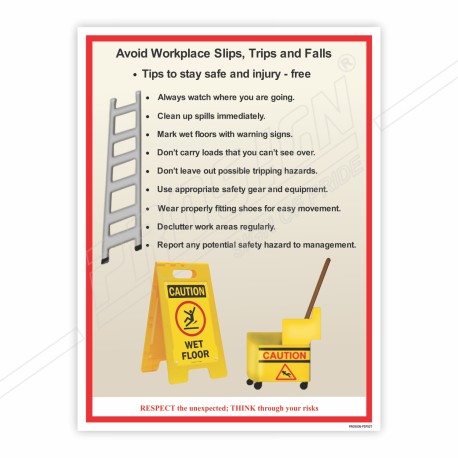 Avoid Workplace Slip, Trip & Fall Safety Posters| Protector FireSafety