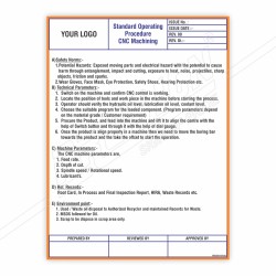 SOP Of CNC Machining Safety Poster| Protector FireSafety