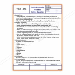 SOP Of Drilling Operation Machine Safety Poster| Protector FireSafety