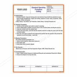 SOP Of Cutting Machine Safety Poster| Protector FireSafety