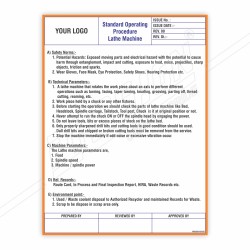 SOP Of Lath Machine Safety Poster| Protector FireSafety