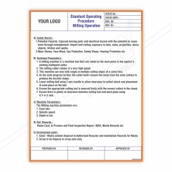 SOP Of Milling Operation Machine Safety Poster| Protector FireSafety