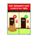 Keep Emergency Exit Clear All Time Fire Safety Poster| Protector FireSafety