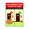 Keep Emergency Exit Clear All Time Fire Safety Poster| Protector FireSafety