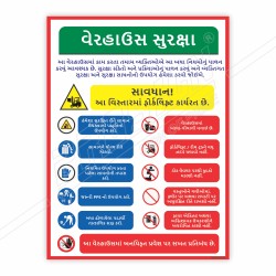 Warehouse Safety Gujrati Posters| Protector FireSafety