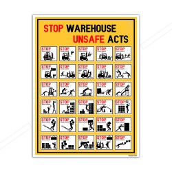 Stop Warehouse Unsafe Acts Safety Posters| Protector FireSafety