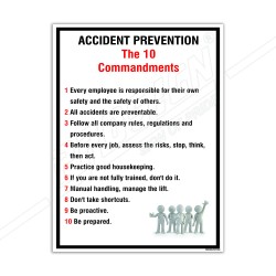Accident Prevention The 10 Commandments Safety Posters| Protector FireSafety