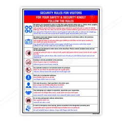 Security Rules For Visitor English, Gujrati & Hindi Safety Posters| Protector FireSafety