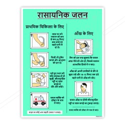 Chemical Burn First Aid in Hindi Safety Posters| Protector FireSafety