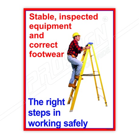 The Right Step In Working Safety, Stair Safety Posters| Protector FireSafety