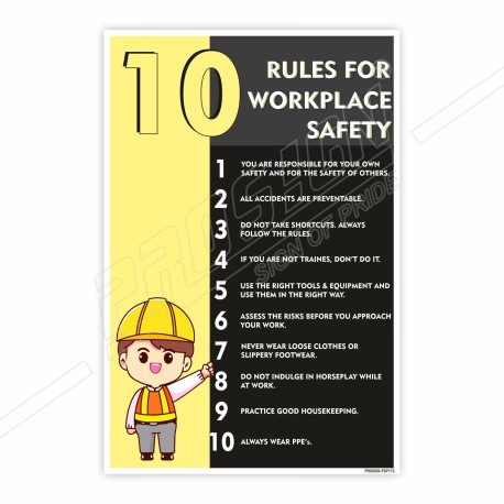 0 Work Place Safety Rules Posters| Protector FireSafety
