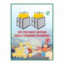 Use Right Method While Stacking Cylinders, Material  Safety Posters| Protector FireSafety
