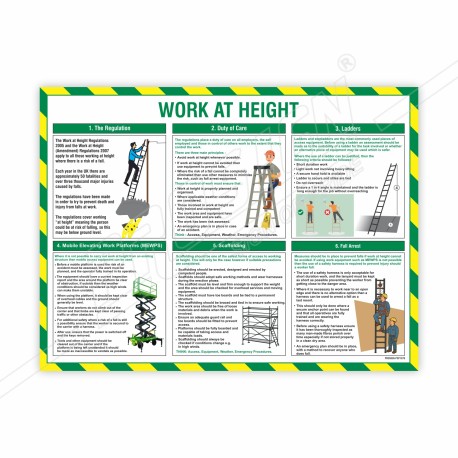 Instruction For Work At Height, Work Safety Posters| Protector FireSafety