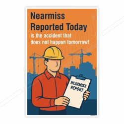 Near miss Reported Today, Work Safety Posters| Protector FireSafety