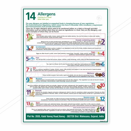 14 Allergens Coming To The Food Lebel Near You, Food Safety Posters| Protector FireSafety
