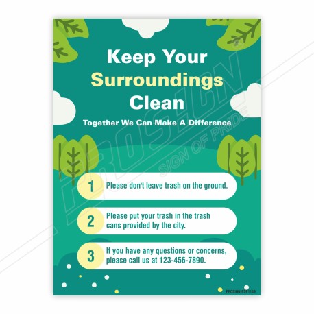 Keep Your Surrounding Clean, Environmental Safety Posters| Protector FireSafety