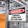 Flammable Material Keep Open Flame Away Danger Sign| Protector FireSafety