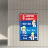 3 Causes Of Accident Safety Slogan Poster| Protector FireSafety