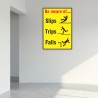 Be Aware Of Slip, Trip And Fall Safety Posters| Protector FireSafety