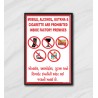 Prohibited In Factory Premises General Safety Poster| Protector FireSafety