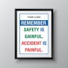 Remember Safety Is Gainful, Accident Is Painful Safety Slogan Posters| Protector FireSafety